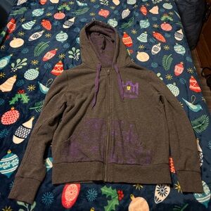 Grey and purple zip up hoodie  haunted mansion from Disney size is XS
